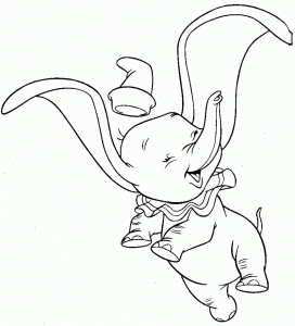 Dibujo para colorear Dumbo Volador